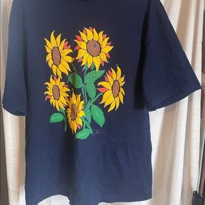Vintage Puffy Print Sunflower T-shirt